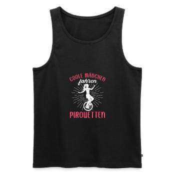 Coole Mädchen fahren Pirouetten Einrad - Männer Premium Bio Tank Top - Schwarz - Vorne - Michal (187cm)