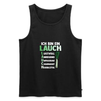 Lauch - Männer Premium Bio Tank Top - Schwarz - Vorne - Michal (187cm)