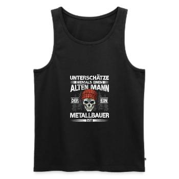 Metallbauer Alter mann Schweißer - Männer Premium Bio Tank Top - Schwarz - Vorne - Michal (187cm)