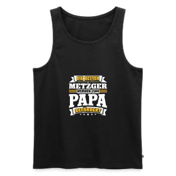 Metzger - Männer Premium Bio Tank Top - Schwarz - Vorne - AI Model Male 178 light (178cm)