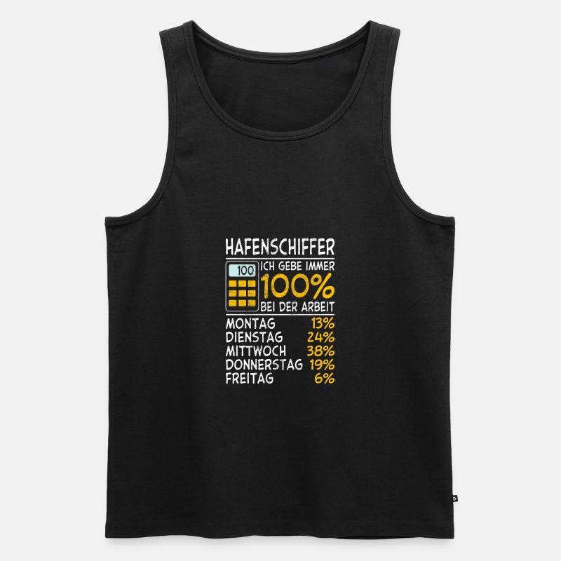 Hafenschiffer Immer 100% - Männer Premium Bio Tank Top - Schwarz