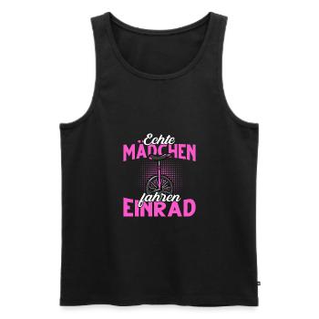 Echte Mädchen fahren Einrad - Männer Premium Bio Tank Top - Schwarz - Vorne - Michal (187cm)