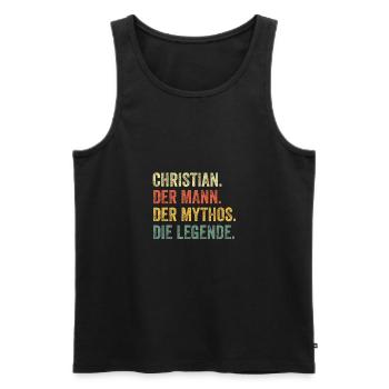 Christian Mann Mythos Legende Vorname Name - Männer Premium Bio Tank Top - Schwarz - Vorne - Michal (187cm)