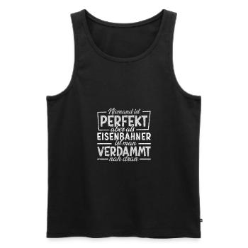 Eisenbahner - Männer Premium Bio Tank Top - Schwarz - Vorne - Michal (187cm)