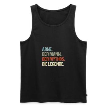 Arne der Mann der Mythos die Legende - Männer Premium Bio Tank Top - Schwarz - Vorne - Michal (187cm)