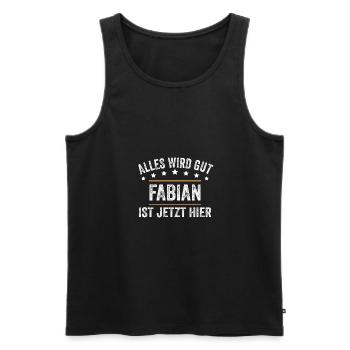 Fabian Vorname Name Geburtstag - Männer Premium Bio Tank Top - Schwarz - Vorne - Michal (187cm)