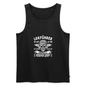 Lokführer Sei nett zu mir Schaffner - Männer Premium Bio Tank Top - Schwarz - Vorne - Michal (187cm)