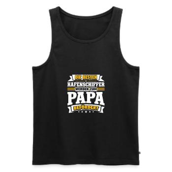 Hafenschiffer - Männer Premium Bio Tank Top - Schwarz - Vorne - Michal (187cm)