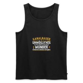 Kanalbauer - Männer Premium Bio Tank Top - Schwarz - Vorne - Michal (187cm)