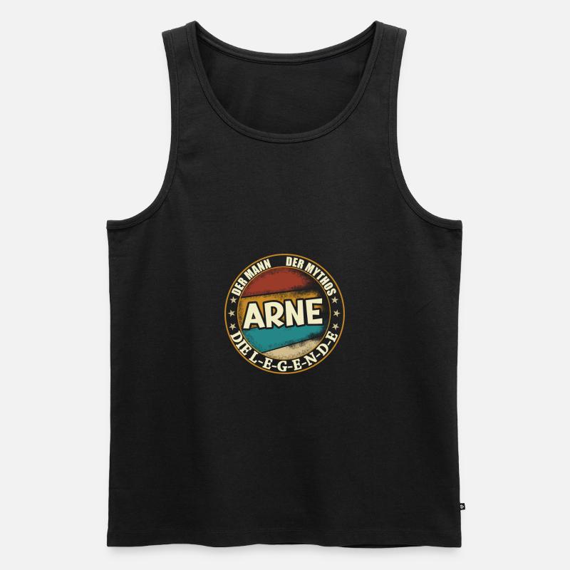 Arne Vorname Name Geburtstag - Männer Premium Bio Tank Top - Schwarz