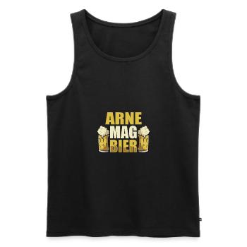 Arne mag Bier Name Geburtstag - Männer Premium Bio Tank Top - Schwarz - Vorne - Michal (187cm)