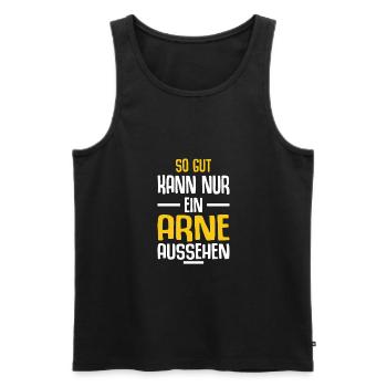 Arne Vorname Name Geburtstag - Männer Premium Bio Tank Top - Schwarz - Vorne - Michal (187cm)