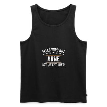 Arne Vorname Name Geburtstag - Männer Premium Bio Tank Top - Schwarz - Vorne - Michal (187cm)