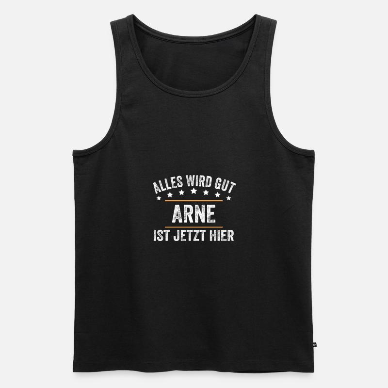 Arne Vorname Name Geburtstag - Männer Premium Bio Tank Top - Schwarz