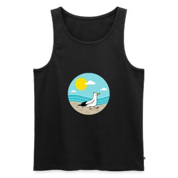 Möwe am Meer - Männer Premium Bio Tank Top - Schwarz - Vorne - AI Model Male 178 light (178cm)