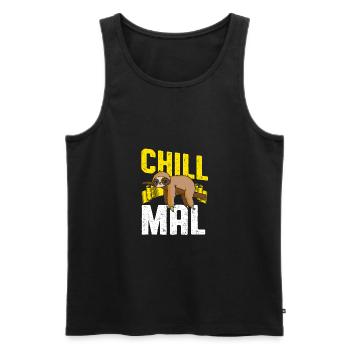 Chill mal Faultier - Männer Premium Bio Tank Top - Schwarz - Vorne - Michal (187cm)