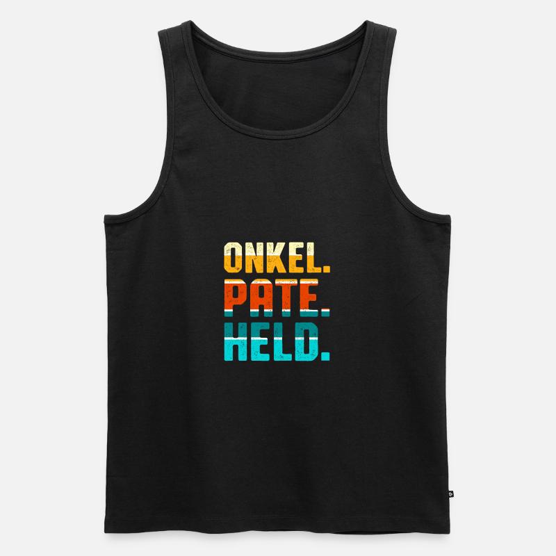 Onkel Pate Held - Männer Premium Bio Tank Top - Schwarz