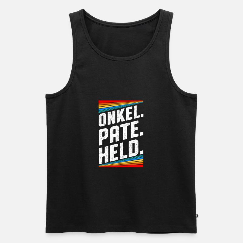 Onkel Pate Held - Männer Premium Bio Tank Top - Schwarz