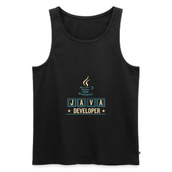 Café Java Developer Coffee - Débardeur bio Premium Homme - noir - Devant - AI Model Male 178 light (178cm)