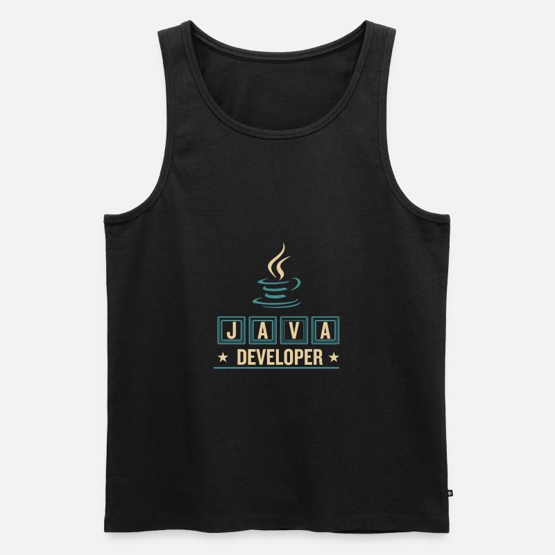 Java Developer Coffee Kaffee - Männer Premium Bio Tank Top - Schwarz