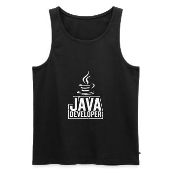 Café Java Developer Coffee - Débardeur bio Premium Homme - noir - Devant - AI Model Male 178 light (178cm)