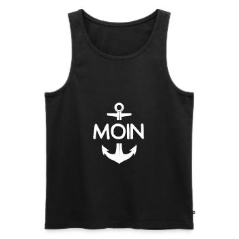 Moin - Männer Premium Bio Tank Top - Schwarz - Vorne - Michal (187cm)
