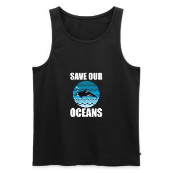 Save our Ocean Orca Killer whale - Männer Premium Bio Tank Top - Schwarz - Vorne - Michal (187cm)