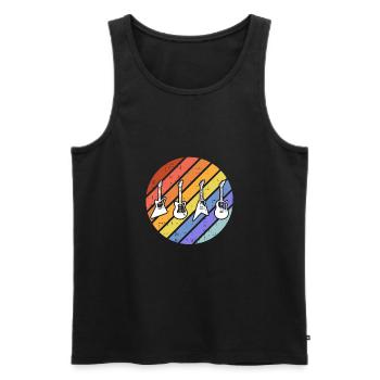 Guitar Retro - Men's Premium Organic Tank Top - black - Front - Michal (187cm)