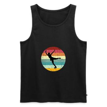 Ice Skate Vintage - Männer Premium Bio Tank Top - Schwarz - Vorne - AI Model Male 178 light (178cm)