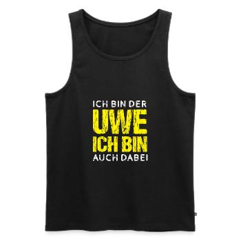 I am the Uwe and I am also there - Men's Premium Organic Tank Top - black - Front - AI Model Male 178 light (178cm)