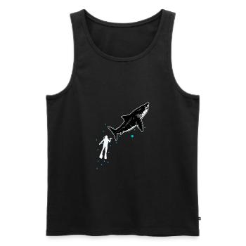 Diving with whale shark - Men's Premium Organic Tank Top - black - Front - Michal (187cm)