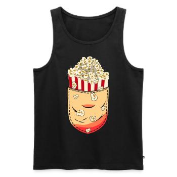 Kinofilm Kino Snack Geschenk Brusttasche Popcorn - Männer Premium Bio Tank Top - Schwarz - Vorne - AI Model Male 178 light (178cm)