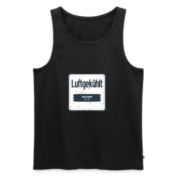 Luftgekühlt Made in Germany USED LOOK - Männer Premium Bio Tank Top - Schwarz - Vorne - Michal (187cm)