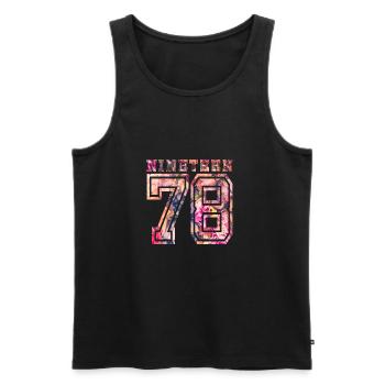 NINETEEN 1978 B - Men's Premium Organic Tank Top - black - Front - AI Model Male 178 light (178cm)