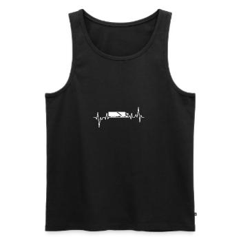 camion Chauffeur de camion cadeau Heartbeat - Débardeur bio Premium Homme - noir - Devant - Michal (187cm)
