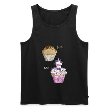 Pink Sugar Unicorn Cupcake - Men's Premium Organic Tank Top - black - Front - AI Model Male 178 light (178cm)