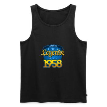 1958 Geburtsjahr Geburtstag Geburt geboren - Männer Premium Bio Tank Top - Schwarz - Vorne - Michal (187cm)