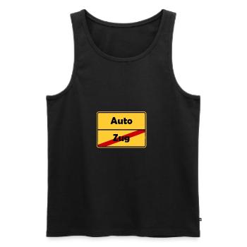 Führerschein Geschenk im Ortsschild Design! - Männer Premium Bio Tank Top - Schwarz - Vorne - Michal (187cm)