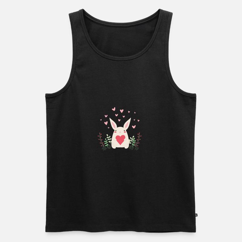 Hasenliebe - Männer Premium Bio Tank Top - Schwarz