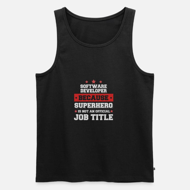 Software Developer Superhero Shirt - Männer Premium Bio Tank Top - Schwarz