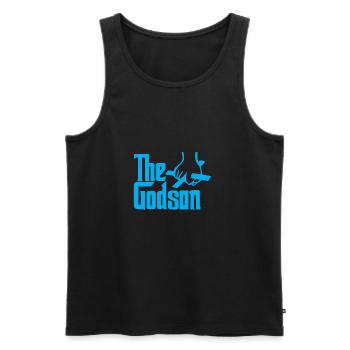 The Godson - Männer Premium Bio Tank Top - Schwarz - Vorne - Michal (187cm)