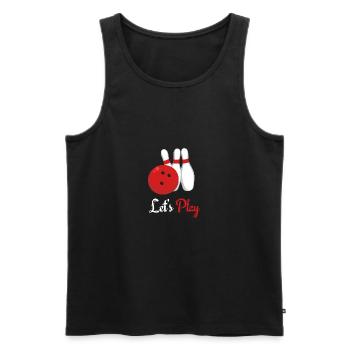 Bowling - Männer Premium Bio Tank Top - Schwarz - Vorne - AI Model Male 178 light (178cm)