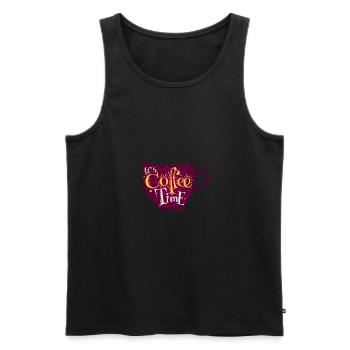Kaffeezeit - Männer Premium Bio Tank Top - Schwarz - Vorne - AI Model Male 178 light (178cm)