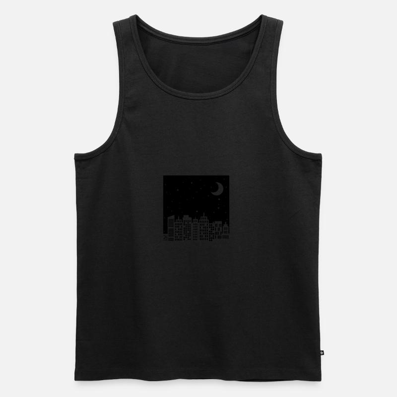 Nachthimmel Skyline - Männer Premium Bio Tank Top - Schwarz
