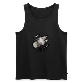 Weimaraner in me - Men's Premium Organic Tank Top - black - Front - AI Model Male 178 light (178cm)