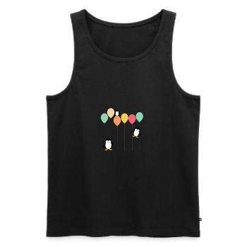 Pinguine und Ballons - Männer Premium Bio Tank Top - Schwarz - Vorne - Michal (187cm)