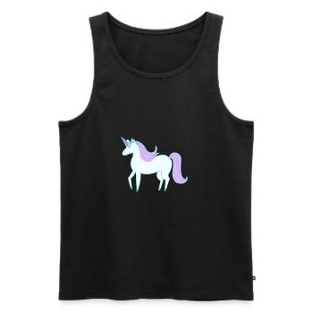 La dernière licorne douce - Débardeur bio Premium Homme - noir - Devant - AI Model Male 178 light (178cm)