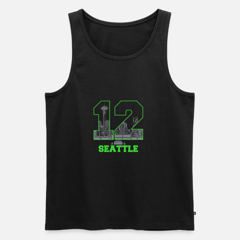 Twelve Seattle 12 Seattle - Männer Premium Bio Tank Top - Schwarz