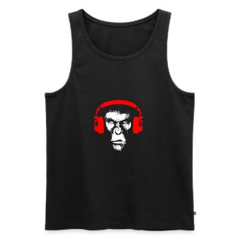 Gorilla with headphones - monkey music bass gift - Men's Premium Organic Tank Top - black - Front - Michal (187cm)