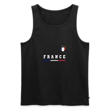 France France armoiries drapeau drapeau idée cadeau - Débardeur bio Premium Homme - noir - Devant - AI Model Male 178 light (178cm)